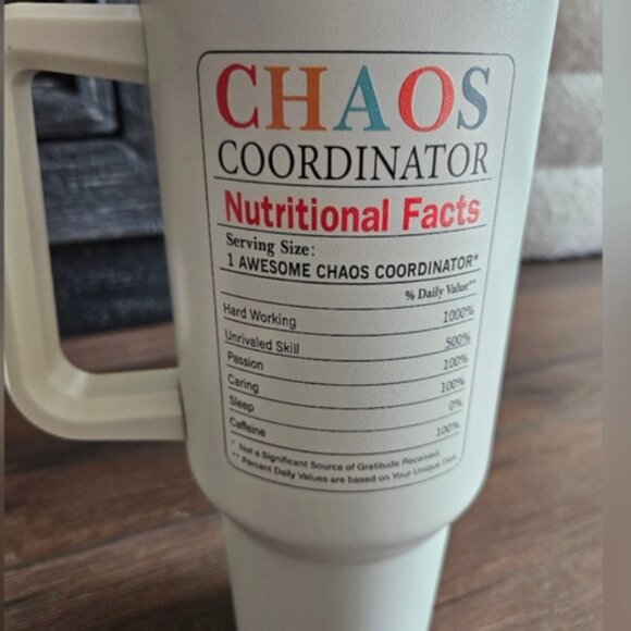 CHAOS COORDINATOR  40 oz Tumbler with Straw NIB - Picture 4 of 8